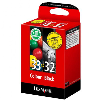 Lexmark 80D2951 (#32+33), originální inkoust, černý/barevný, 2-pack