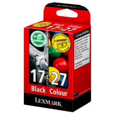 Lexmark 80D2952 (#17+27+), originální inkoust, černý/barevný, 220 + 229 stran, 2-pack