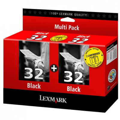 Lexmark 80D2956 (#32), originální inkoust, černý, 2 × 230 stran, 2-pack