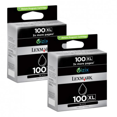 Lexmark 14N0848XL (#100), originální inkoust, černý, 2 × 510 stran, 2-pack