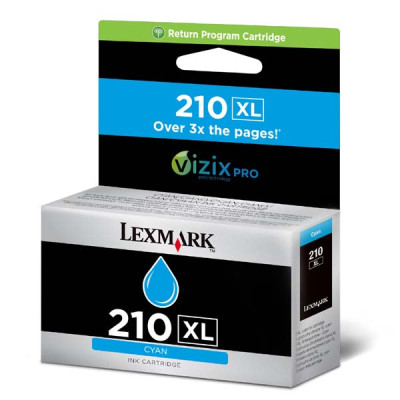 Lexmark 14L0175EXL (#210), originální inkoust, azurový, 1600 stran