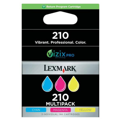 Lexmark 14L0268E (#210), originální inkoust, CMY, 3 × 500 stran, 3-pack