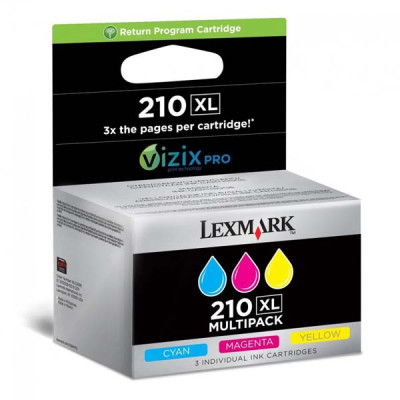 Lexmark 14L0269EXL (#210), originální inkoust, CMY, 3 × 1600 stran, 3-pack