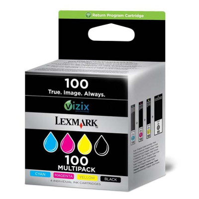 Lexmark 14N1912E (#100), originální inkoust, CMYK, 200 stran, 4-pack