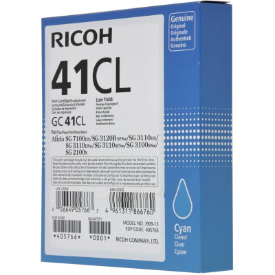 Ricoh GC-41C (405766), originální gelová náplň, azurová, 600 stran