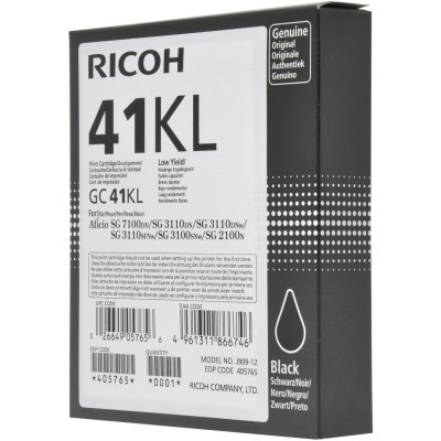 Ricoh GC-41KL (405765), originální gelová náplň, černá, 600 stran