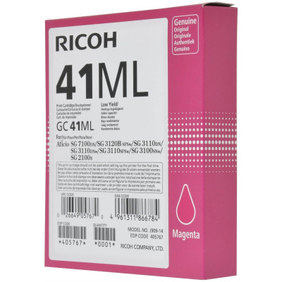 Ricoh GC-41M (405767), originální gelová náplň, purpurová, 600 stran