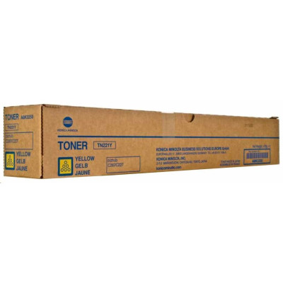 Konica Minolta TN-221Y (A8K3250), originální toner, žlutý, 21000 stran