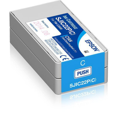 Epson SJIC22P-C (C33S020602), originální inkoust, azurový