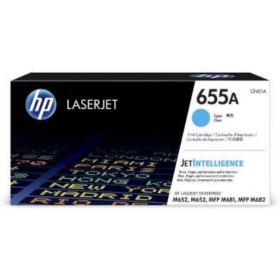 HP CF451A (655A), originální toner, azurový, 10500 stran