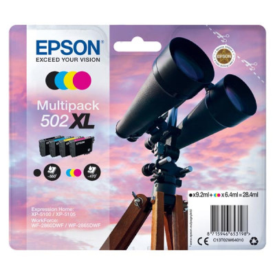 Epson T02W6 (C13T02W64010, 502XL), originální inkoust, CMYK, 3 x 6,4/9,2 ml