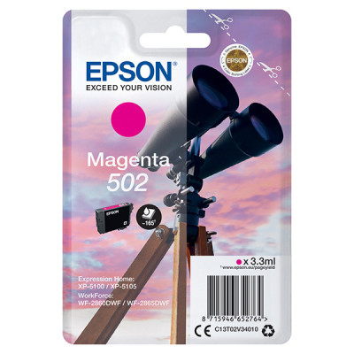 Epson T02V3 (C13T02V34010, 502), originální inkoust, purpurový, 3,3 ml