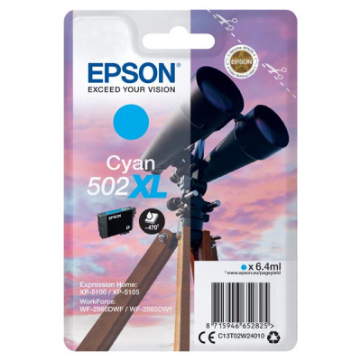 Epson T02W2 (C13T02W24010, 502XL), originální inkoust, azurový, 6,4 ml