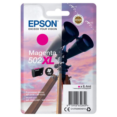 Epson T02W3 (C13T02W34010, 502XL), originální inkoust, purpurový, 6,4 ml