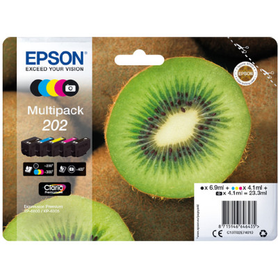 Epson T02E7 (13T02E74010, 202), originální inkoust, CMYK, 1 x 6,9 ml, 4 x 4,1 ml, 5-pack