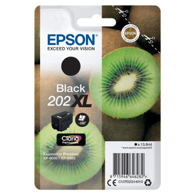 Epson T02G140 (C13T02G14010, 202XL), originální inkoust, černý, 13,8 ml