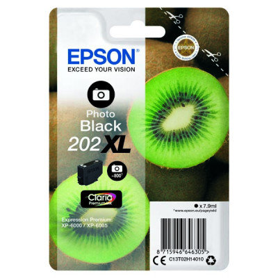 Epson T02H140 (C13T02H14010, 202XL), originální inkoust, photo černý, 7,9 ml, XL