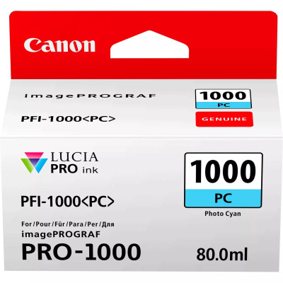 Canon PFI-1000PC (0550C001), originální inkoust, photo azurový, 5140 stran (80 ml)