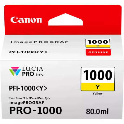 Canon PFI-1000Y (0549C001), originální inkoust, žlutý, 3365 stran (80 ml)