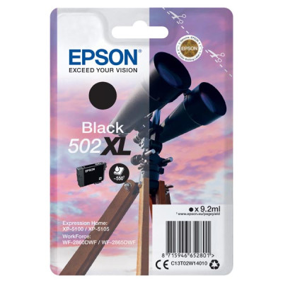 Epson T02W1 (C13T02W14010, 502XL), originální inkoust, černý, 9,2 ml