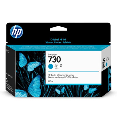 HP P2V62A (730), originální inkoust, azurový, 130 ml