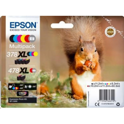 Epson T379D (C13T379D4010, 378XL + 478XL), originální inkoust, CMYK/R/Gy