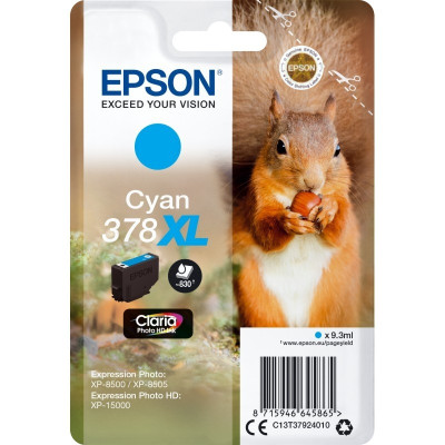 Epson T3792 (C13T37924010, 378XL), originální inkoust, azurový, 9,3 ml, XL