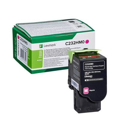 Lexmark C232HM0, originální toner, purpurový, 2300 stran, return