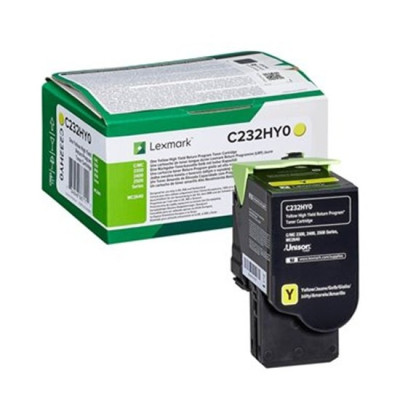 Lexmark C232HY0, originální toner, žlutý, 2300 stran, return