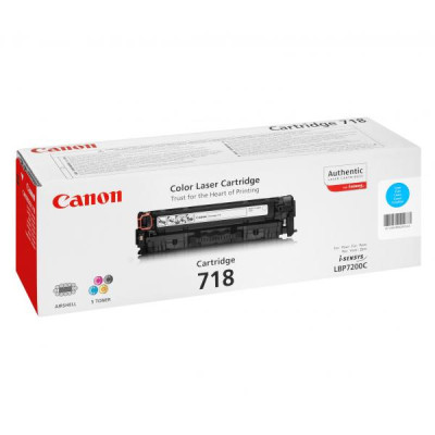 Canon CRG-718C (2661B002), originální toner, azurový, 2900 stran