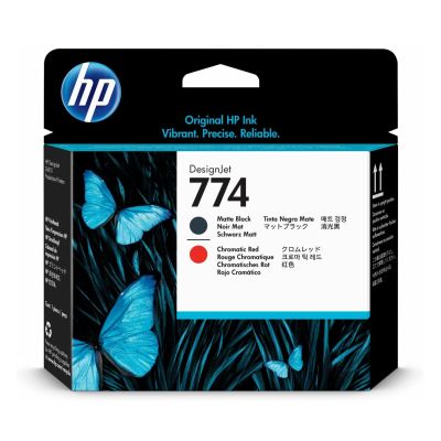 HP P2V97A (774), originální tisková hlava, matně černá/chromaticky červená, 1 ks