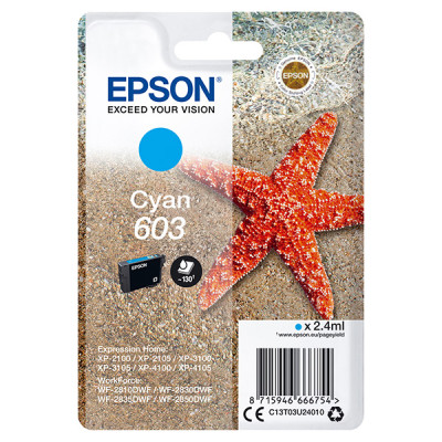 Epson T03U2 (C13T03U24020, 603), originální inkoust, azurový, 130 stran (2,4 ml)