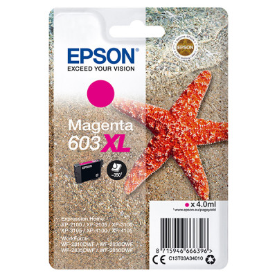 Epson T03A3 (C13T03A34010, 603XL), originální inkoust, purpurový, 350 stran (4 ml), XL