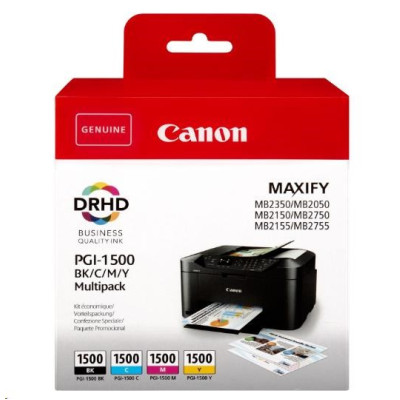 Canon PGI-1500CMYK (9218B005), originální inkoust, CMYK, 400/300 stran, Multipack