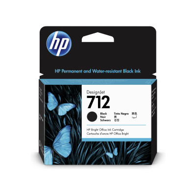 HP 3ED71A (712), originální inkoust, černý, 80 ml