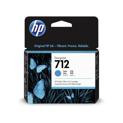 HP 3ED67A (712), originální inkoust, azurový, 29 ml