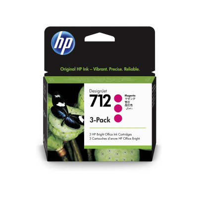 HP 3ED78A (712), originální inkoust, purpurový, 3 x 29 ml, 3-Pack