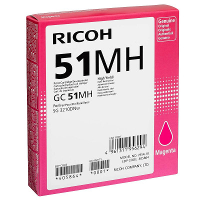 Ricoh 405864 (GC 51MH), originální inkoust, purpurový, 2500 stran