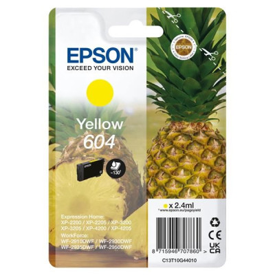 Epson T10G4 (C13T10G44020, 604), originální inkoust, žlutý, 130 stran (2,4 ml)