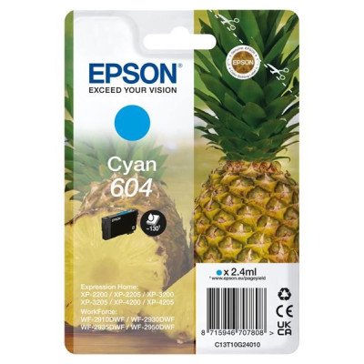 Epson T10G2 (C13T10G24020, 604), originální inkoust, azurový, 130 stran (2,4 ml)