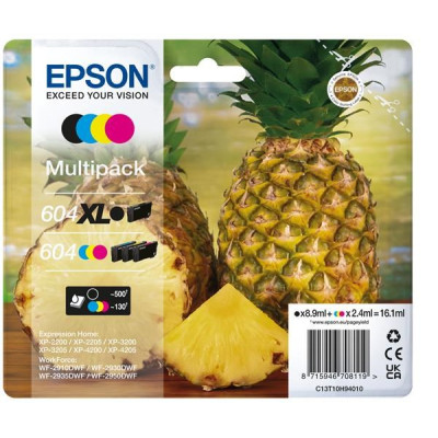 Epson T10H9 (C13T10H94020, 604), originální inkoust, CMYK, 500/130 stran