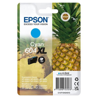 Epson T10H2 (C13T10H24010, 604XL), originální inkoust, azurový, 350 stran (4 ml), XL