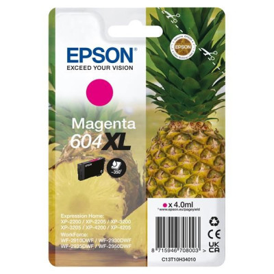 Epson T10H3 (C13T10H34010, 604XL), originální inkoust, purpurový, 350 stran (4 ml), XL