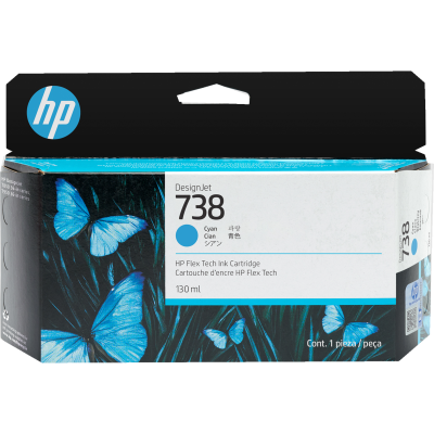 HP 498N5A (738), originální inkoust, azurový, 130 ml