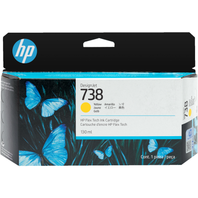 HP 498N7A (738), originální inkoust, žlutý, 130 ml