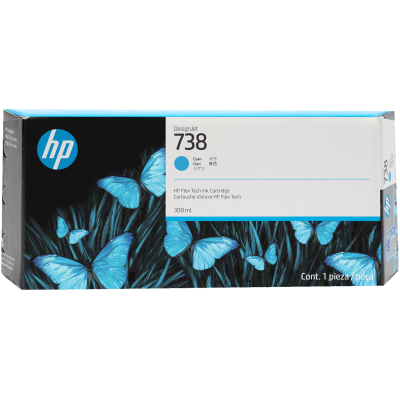 HP 676M6A (738), originální inkoust, azurový, 300 ml