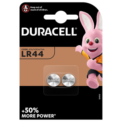 Baterie alkalická, LR44, Duracell, blistr, 2-pack