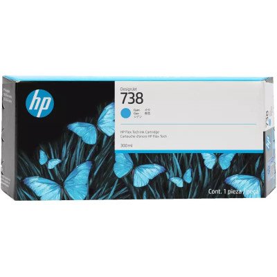 HP 676M9A (738M), originální inkoust, azurový, 300 ml