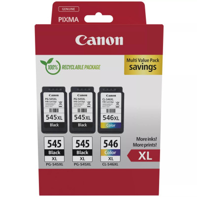 Canon PG-545XL x2/CL-546XL (8286B013, 8286B014), originální inkoust, černý/barevný, 800/300 stran (2x 15 / 13 ml), XL Multipack