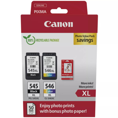 Canon PG-545XL/CL-546XL (8286B011), originální inkoust, černý/barevný, 400/300 stran (15 / 13 ml), XL Multipack